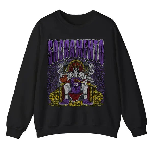 Vintage Sacramento Basketball Sweatshirt, Sacramento King Basketball Crewneck T-Shirts, Hoodie | InkThreadWorks.com