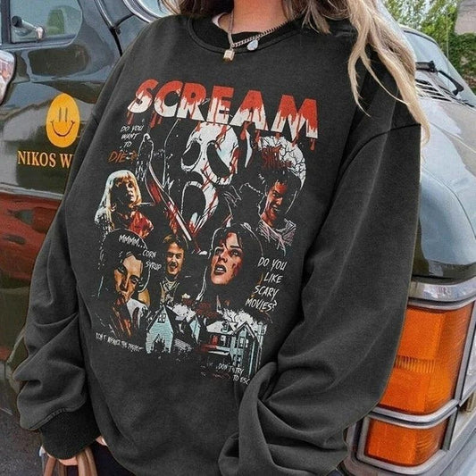Vintage Scream Ghostface Sweatshirt, Horror Movie Shirt, Scream Movie Shirt, Ghostface Sweatshirt