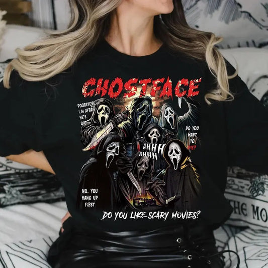 Vintage Scream Ghostface Sweatshirt, Let's Watch Scary Movie Shirt, Horror Movie Shirt, Scream Movie Tee, Ghostface Sweatshirt