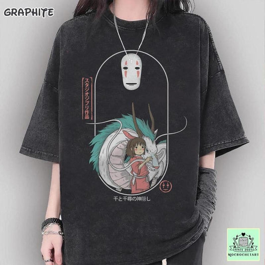 Vintage Spirited Away Shirt, Sweatshirt, Hoodie, Studio Ghibli Shirt, No Face, Haku, Chihiro Shirt, Studio Ghibli Gift Shirt