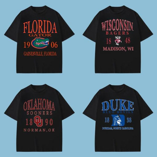 Vintage Sport Teams NCAA Collection Unisex Crewneck Black T-shirt, Graphic Team Collection T-shirt, Gift For NCAA Fan Sport