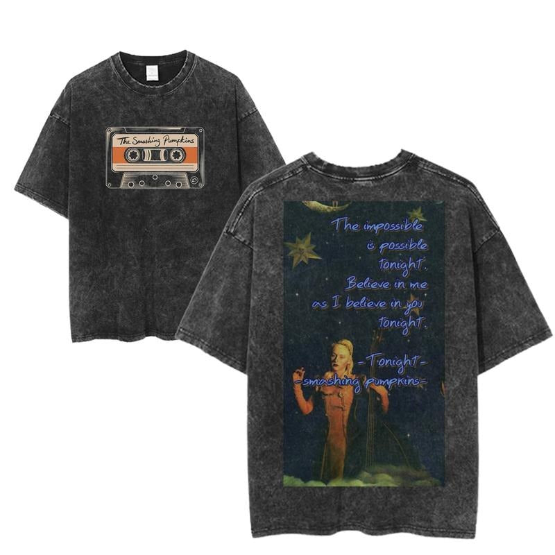 Vintage The Smashing Pumpkins Tonight Tonight Lyric T-Shirt, Retro Album Art Tee, Rock Band Graphic Shirt, Unisex Grunge Music Merch, 90s Alt Style