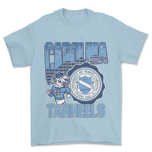 Vintage UNC Tar Heels Mascot Unisex T-Shirt, NCAA UNC Tar Heels Shirt, University of North Carolina Graphic Tee, Soft Cotton Menswear