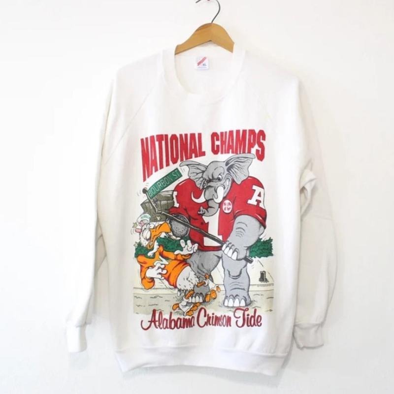 Vintage University of Alabama Crimson Roll Tide National Champions 1992 Sweatshirt, Alabama Crimson Sweatshirt
