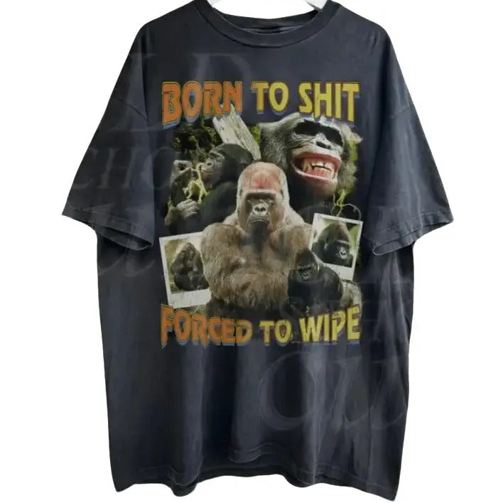 Vintage Wipe Funny 90s T-Shirt, Retro Meme Ape Shirt Classic Cotton Unisex