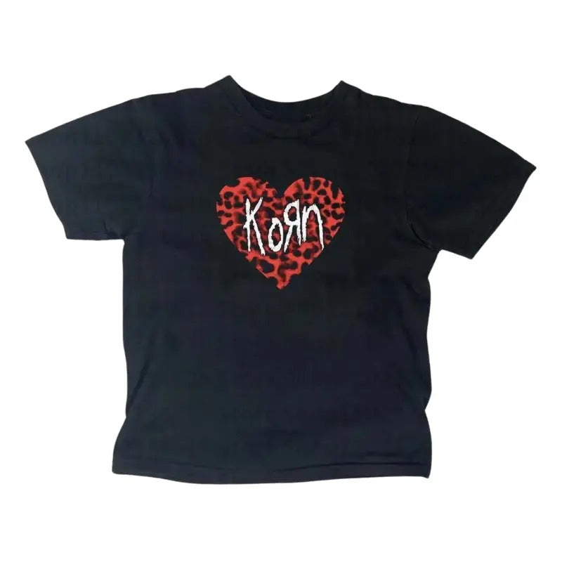 Vintage Y2K KORN Band Tour Rock Baby Tee, Punk Streetwear, Grunge Crop Tops, Women's Vintage T-Shirt, Emo Girl Tops, Gift For Girlfriend Cotton Womenswear