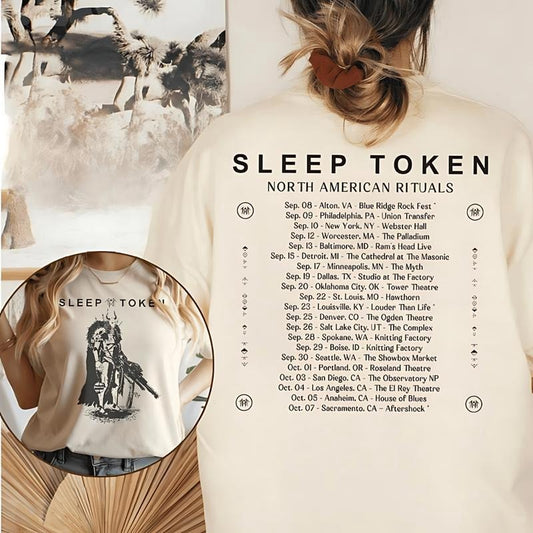 Vintage rock band T- Shirt, Sleep Token Music Tour Concert Unisex Shirt 2 sides, Sleep Token Reaper Angel Shirt