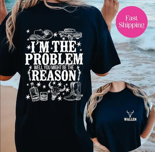 Vintyage Im The Problem One Book Didnt Tee Country Music Lover Cotton Fabric Hoodie, Sweatshirt | InkThreadWorks.com