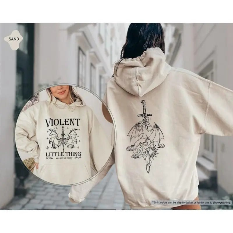 Violent Little Thing Sweatshirt, Fourth Wing Hoodie, Dragon Rider Sweater, Book Lover Gift, Book Lover Sweatshirt,...