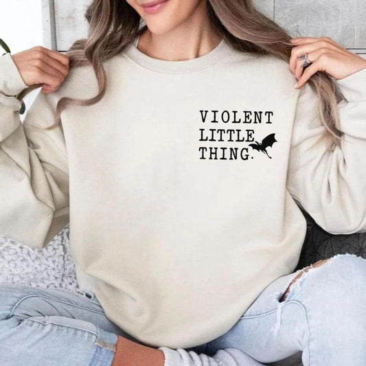 Violent Little Thing T Shirt, Dragon Rider Hoodie, Fourth Wing, Basgiath War College Sweatshirt, Violet Sorrengail, Fourth Wing Merch Pullover Tee
