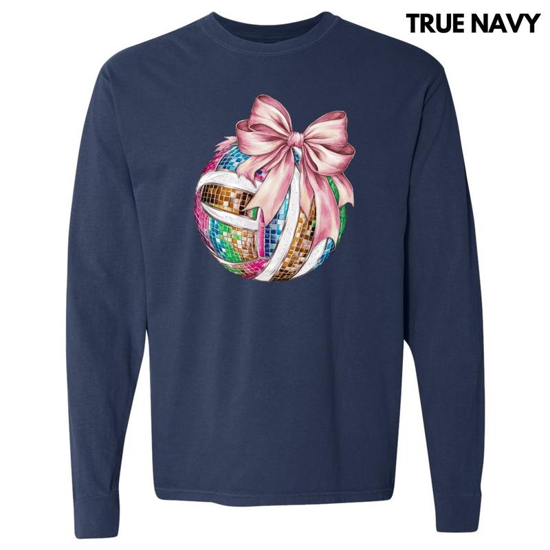 Volleyball Dazzling Disco Long Sleeve Comfort Colors T-Shirt 'NLB' Hoodie, Sweatshirt | InkThreadWorks.com