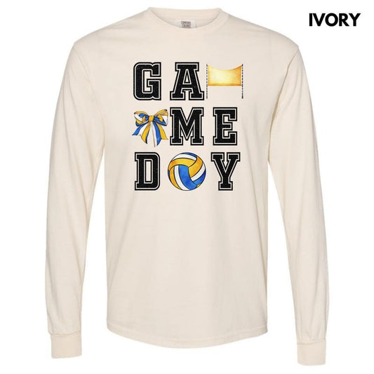 Volleyball Game On FAKE Glitter Long Sleeve Comfort Colors T-Shirt 'NLB' Hoodie, Sweatshirt | InkThreadWorks.com