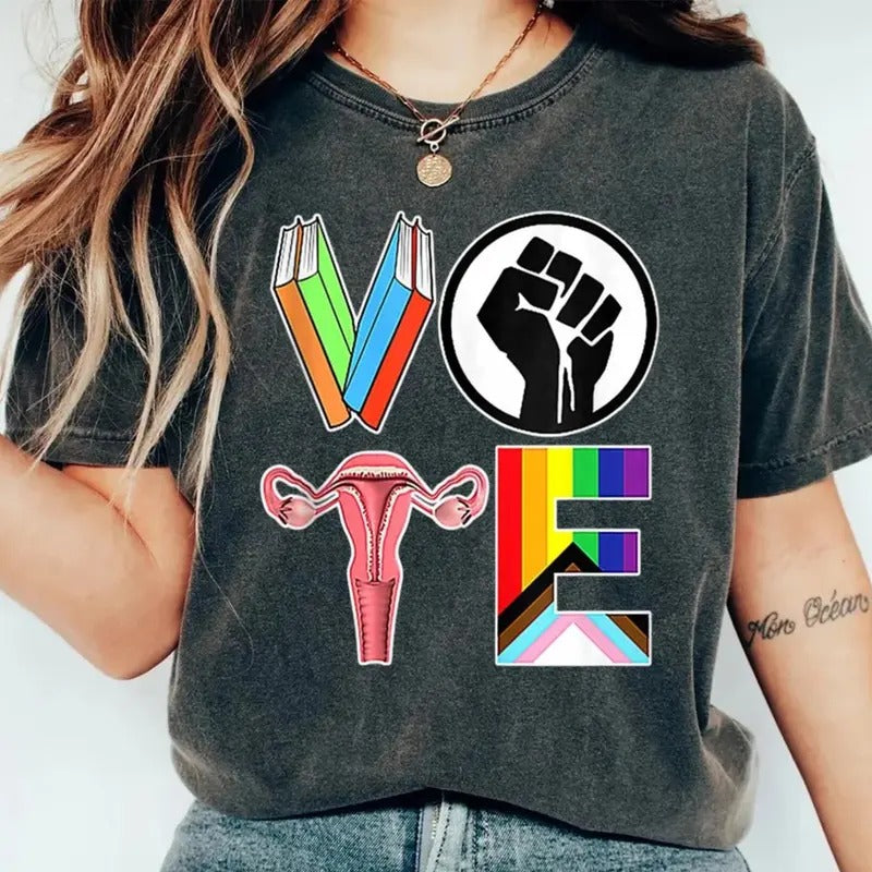 Vote Shirt, Banned Books Shirt, Reproductive Rights Tee, Political Activism Shirt, Pro Roe V Wade, Election Tshirts,...