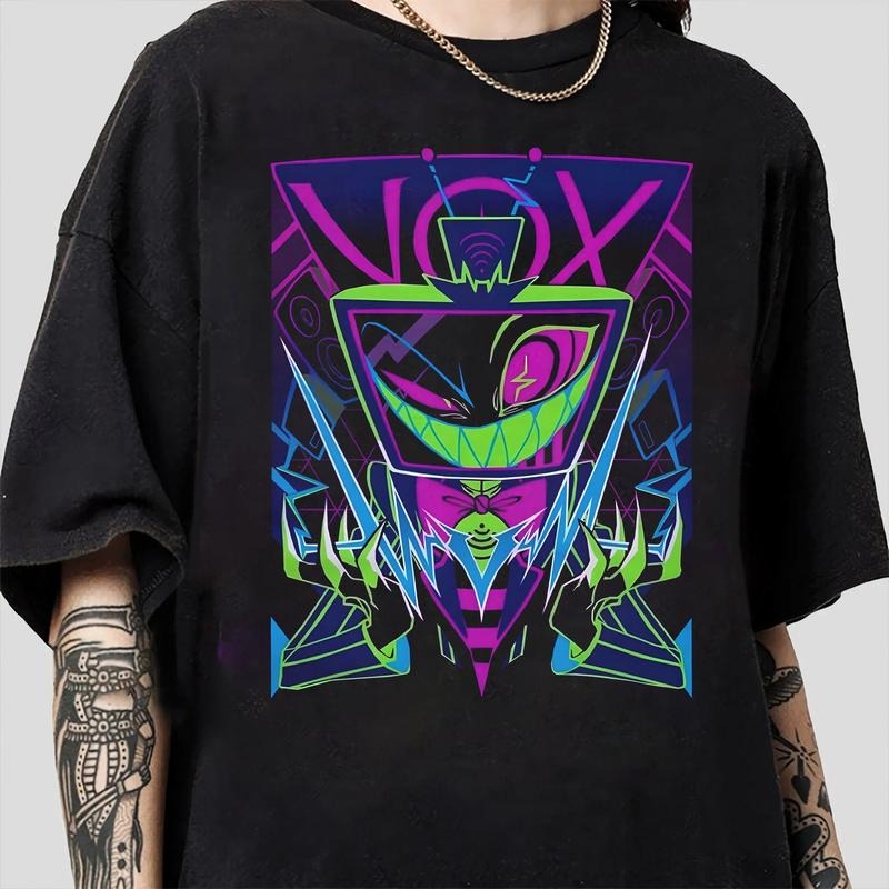 Vox T-Shirt, Hazbin Hotel Characters, Hazbin Hotel T-Shirt, Hazbin Hotel Cartoon , Birthday Gift for fan, Helluva Boss-3