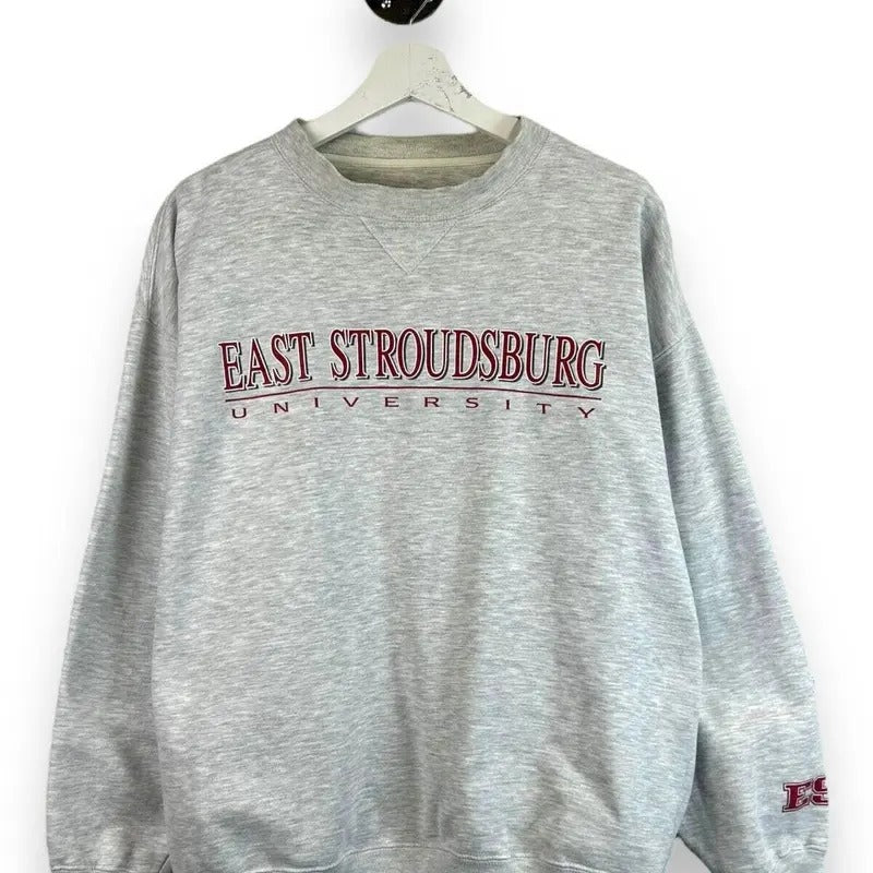 Vtg East Stroudsburg University Collegiate Spellout Graphic Sweatshirt Sz Large