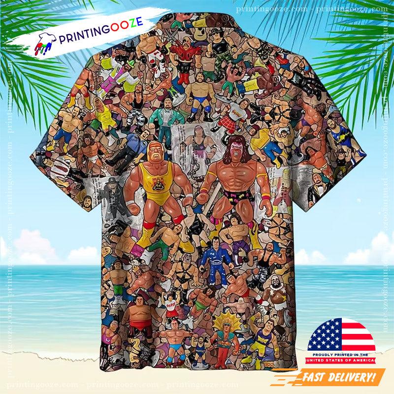 Wrestling Character Collage Hawaiian Shirt