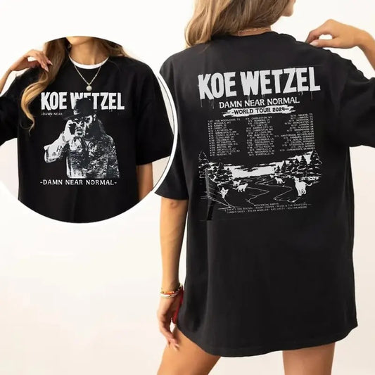 W3tz3l Bootleg 2 side Shirt, W3tz3l Country Music Shirt, K03 W3tz3lShirt, Damn N3ar N0rmal Tour 2024 Shirt, W3t.z3l Fan Gift, Unisex Short Sleeve Tee Shirt, Casual Clothing