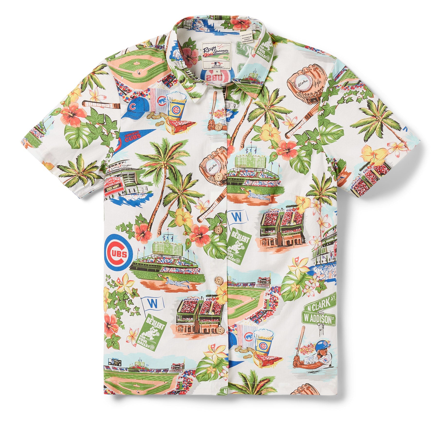 MLB® WOMEN'S CHICAGO CUBS SCENIC ALOHA SHIRT