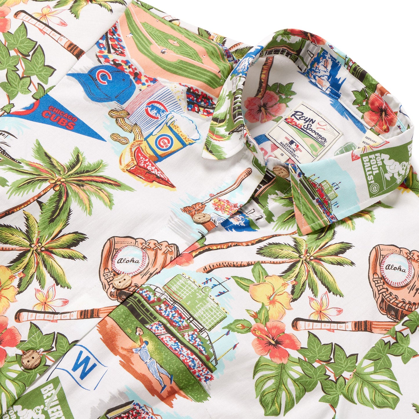 MLB® WOMEN'S CHICAGO CUBS SCENIC ALOHA SHIRT