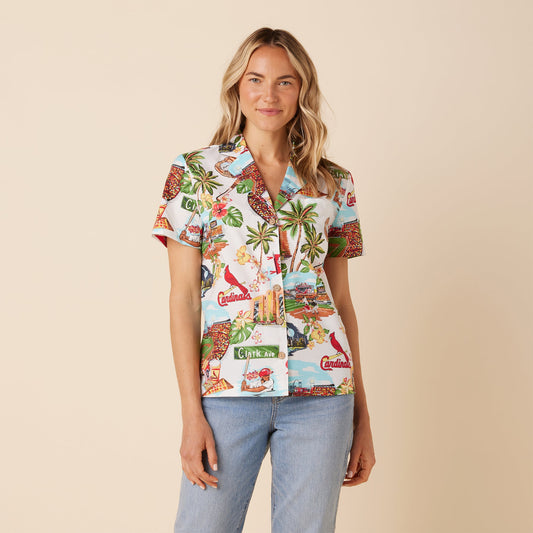 MLB® WOMEN'S ST. LOUIS CARDINALS SCENIC CAMP SHIRT