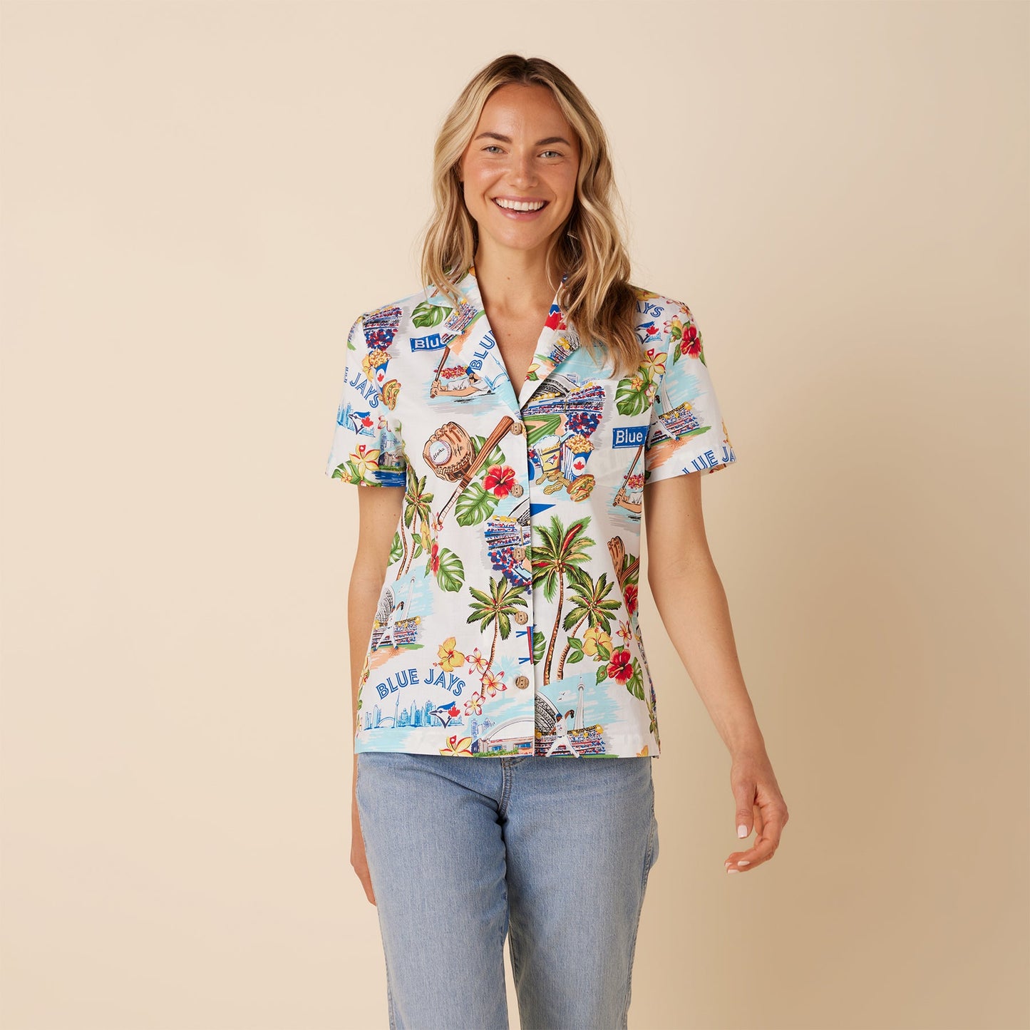 MLB® WOMEN'S TORONTO BLUE JAYS SCENIC CAMP SHIRT