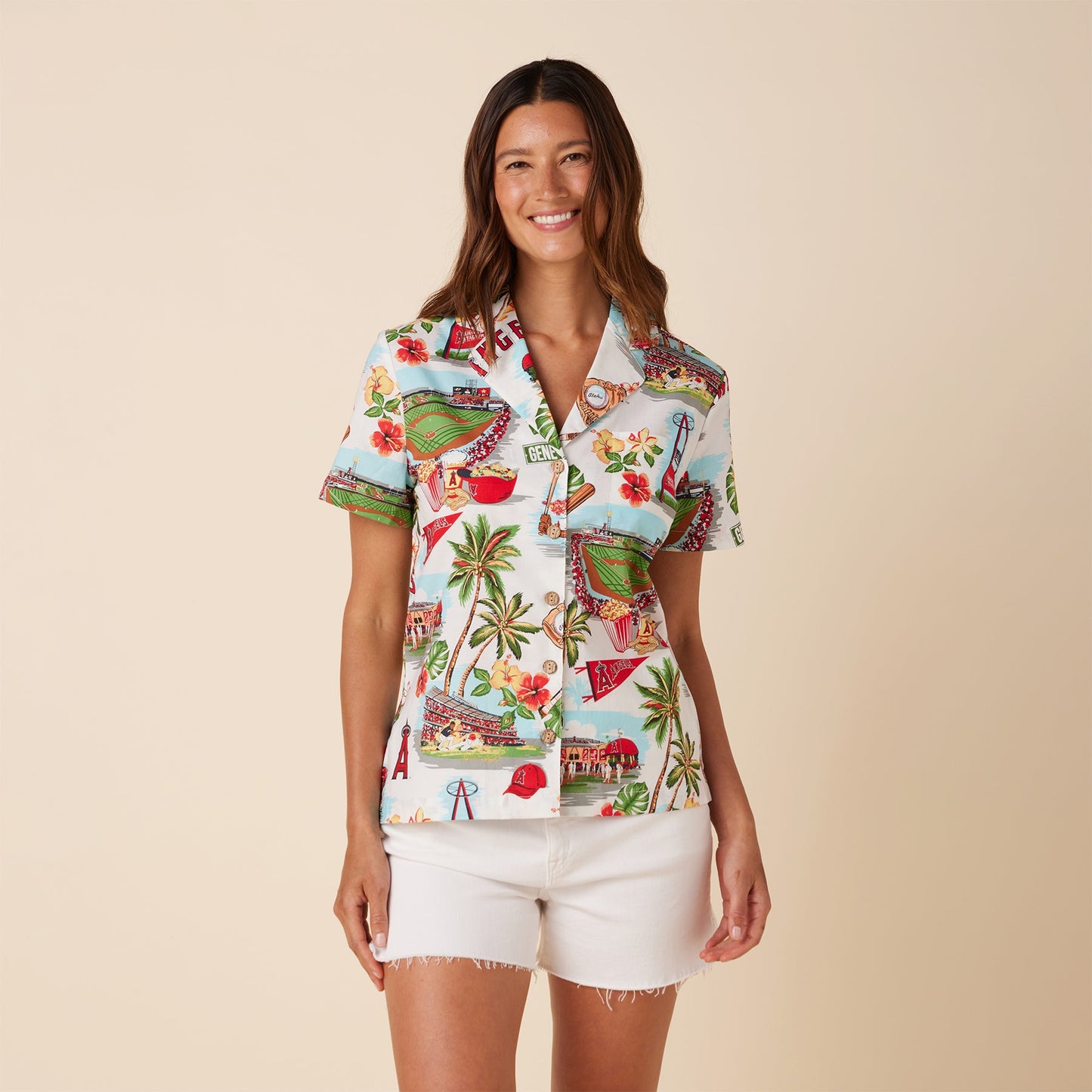MLB® WOMEN'S LOS ANGELES ANGELS SCENIC CAMP SHIRT