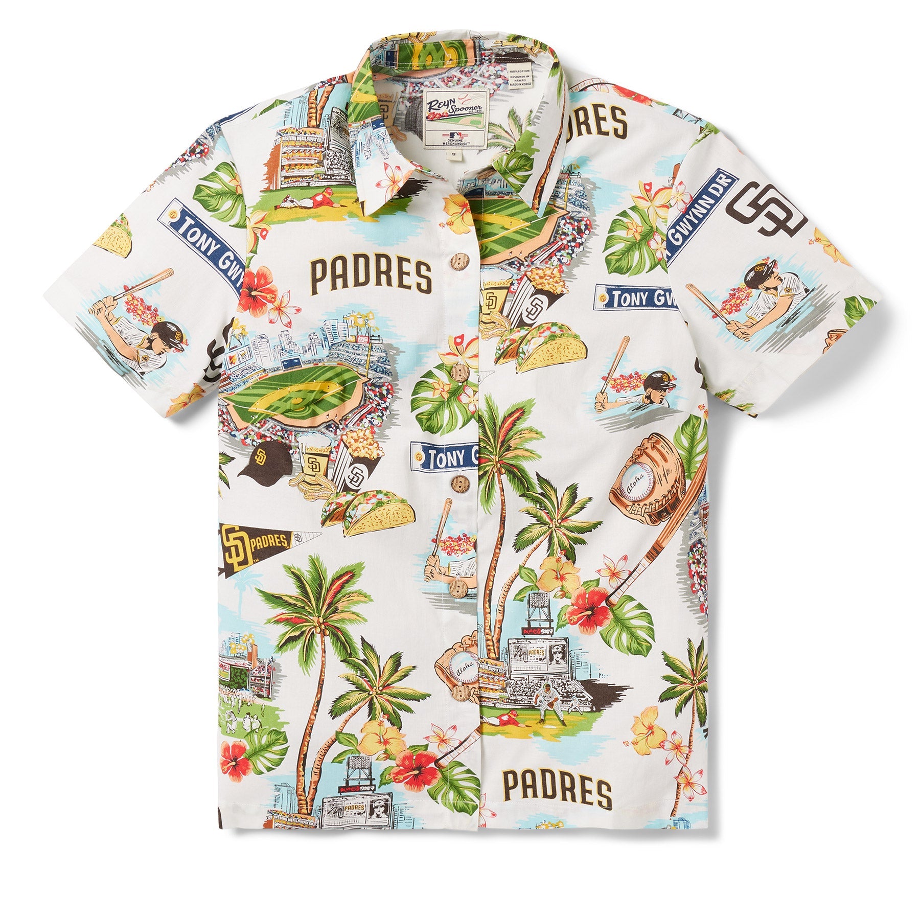 MLB® WOMEN'S SAN DIEGO PADRES SCENIC ALOHA SHIRT