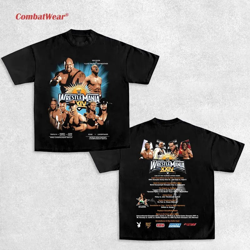 WRESTLEMANIA 24 TEE , Wrestling Tee, Wrestling Graphic Tee, Wrestler Shirt, Sports Shirt, Vintage Wresting Shirt, Wrestling Gift