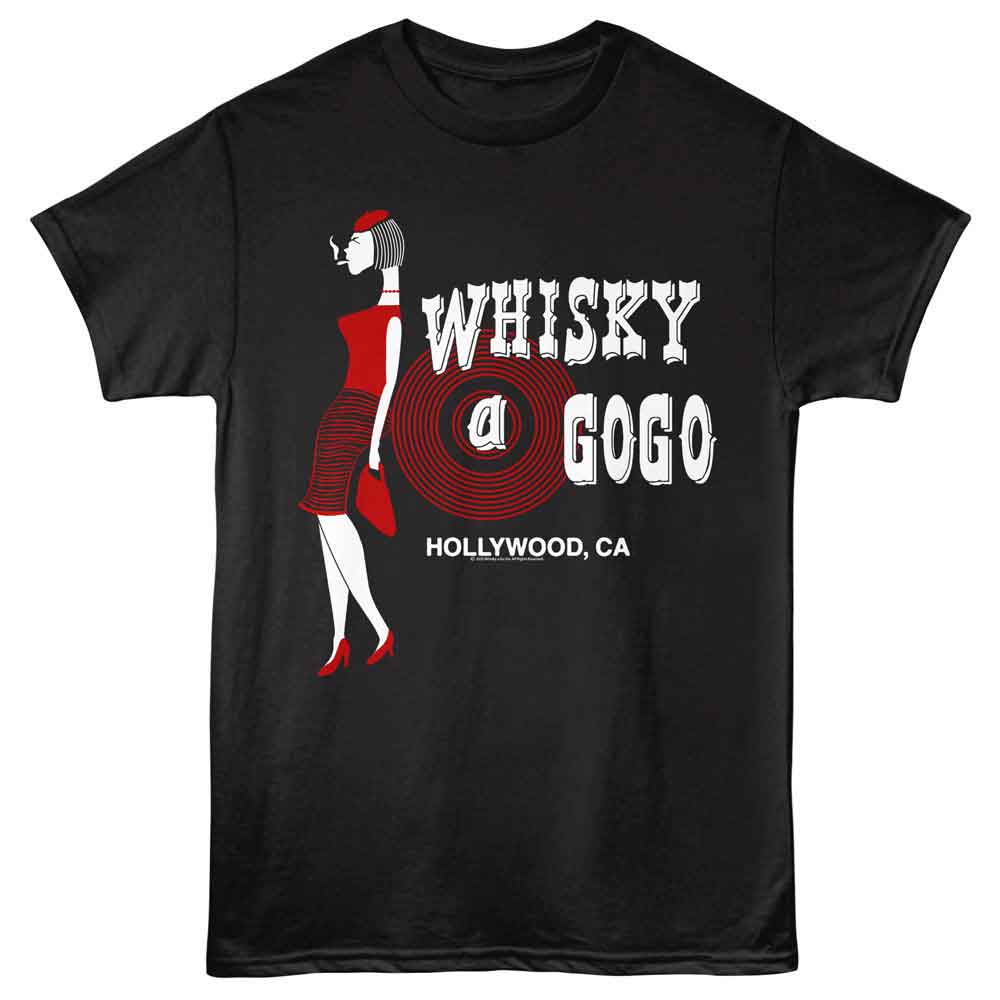 Whisky A Go Go - Lady Logo - American Classics - Black Solid Adult Short Sleeve T-Shirt