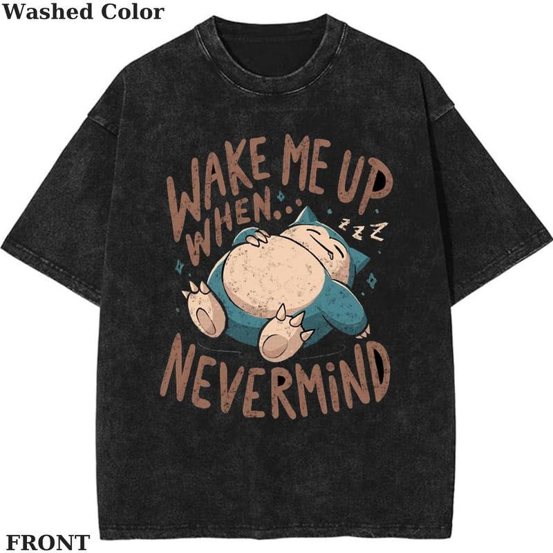 Wake Me Up When... Nevermind Vintage Graphic Tees, Snolax T-Shirt, Pokemon Shirt, Anime Manga Shirt, Summer Outfits, Unisex T-Shirt, Gift For Fan Pokemon