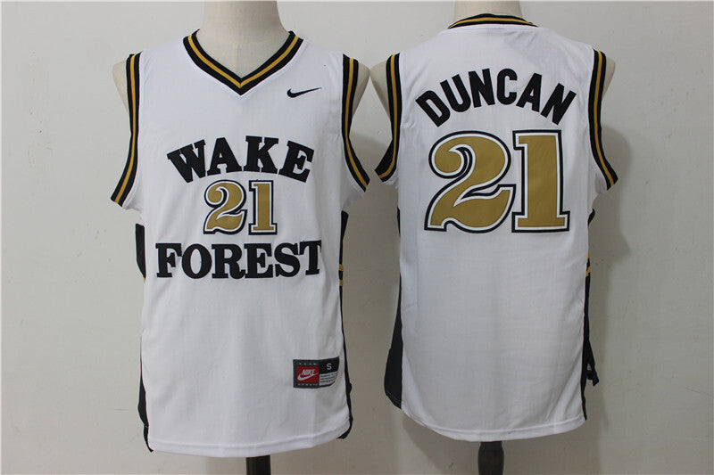Wake Forest Demon Deacons Black #21 Tim Duncan Style 3