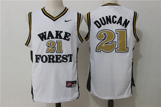 Wake Forest Demon Deacons Black #21 Tim Duncan Style 3