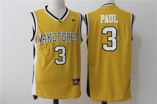 Wake Forest University #3 Chris Paul Chris · Paul 3 # Yellow Jersey Style 2