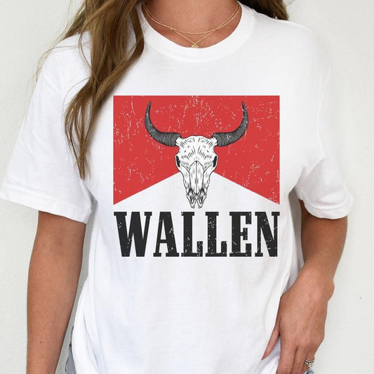 Wallen Shirt, Comfort Color Country T-Shirt, Wallen The Bull Tee, Vintage Country Music Shirt, Cowgirl Shirt, Western Graphic Te, Cotton Round Neck Tee, Unisex T-shirt for Men and Women
