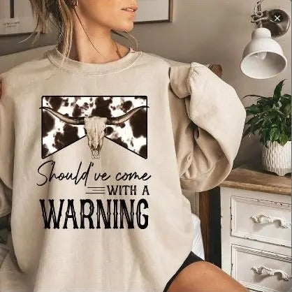 Wallen Should've Come with a Warning Sweater, Morgan Warning Shirt, Country Music Tee, Full Sizes, Full Colors, Unisex T-shirt for Men and Women, Classic Menswear, Womenswear Comfort Top Printed Cotton Tshirt