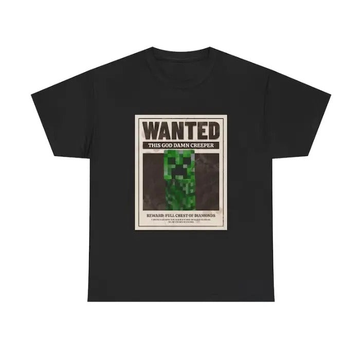 Wanted Creeper Unisex Heavy Cotton Tee Mine Theme and Perfect Gamer Gift Hoodie, Sweatshirt | InkThreadWorks.com