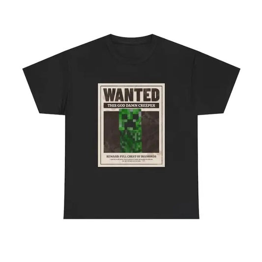 Wanted Creeper Unisex Heavy Cotton Tee Mine Theme and Perfect Gamer Gift Hoodie, Sweatshirt | InkThreadWorks.com