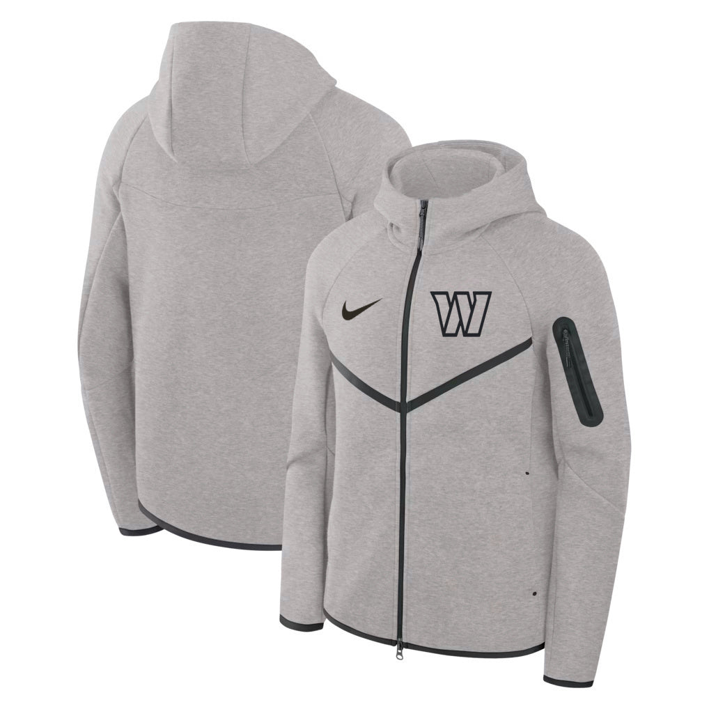 Washington Commanders Grey Tech Fleece Windrunner Full-Zip Hoodie