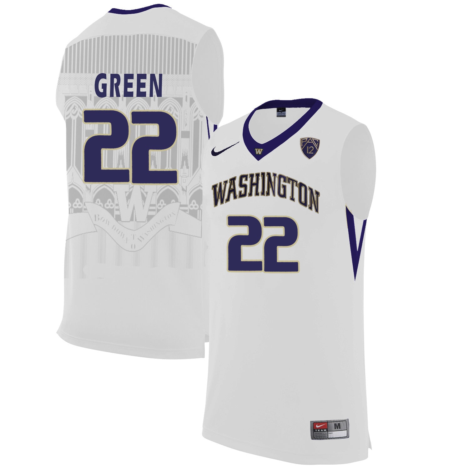 Washington Huskies Dominic Green 22 White