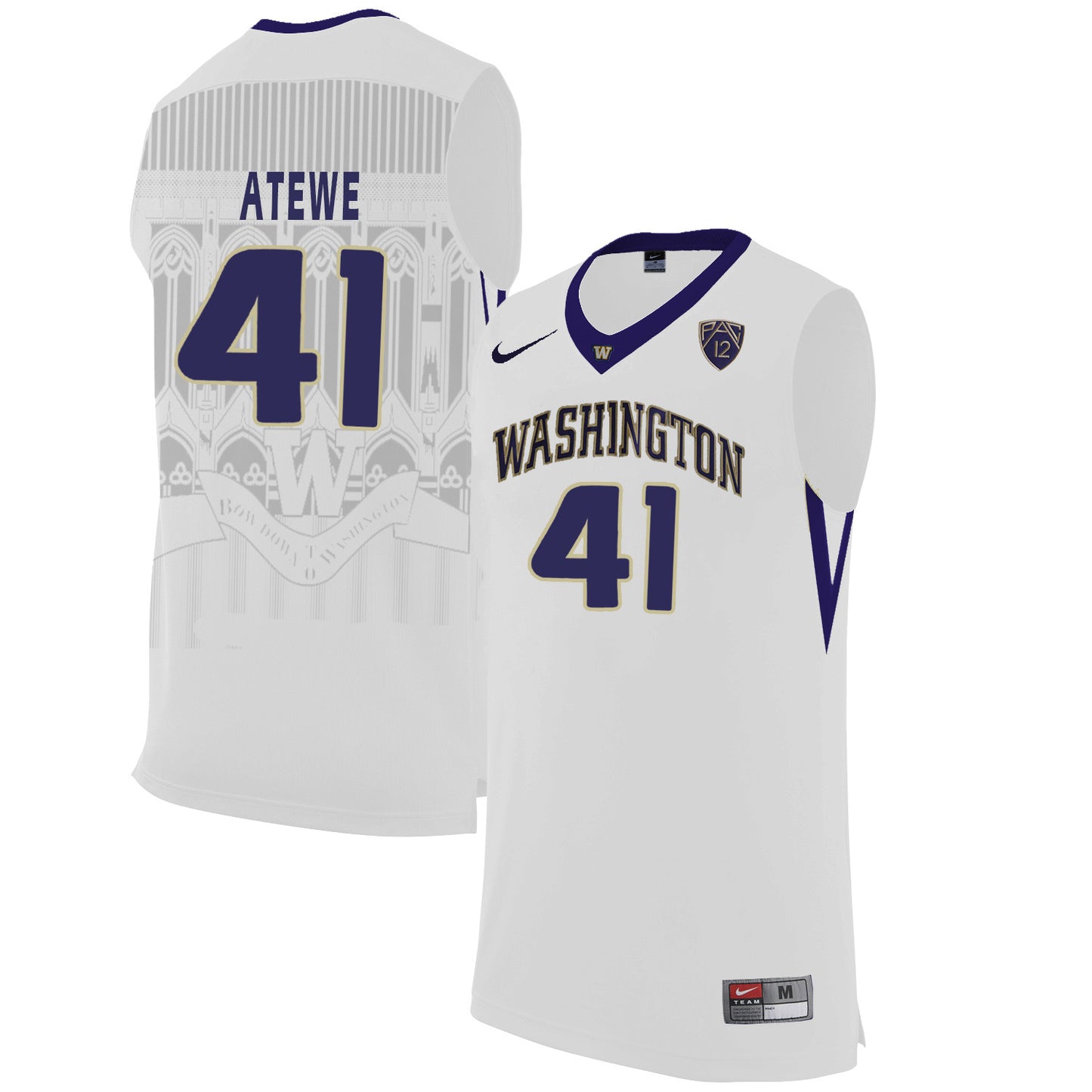 Washington Huskies Matthew Atewe 41 White