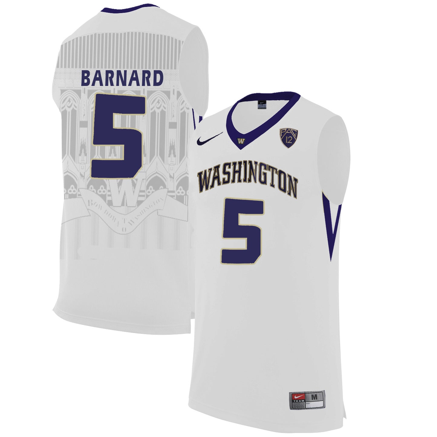 Washington Huskies Quin Barnard 5 White