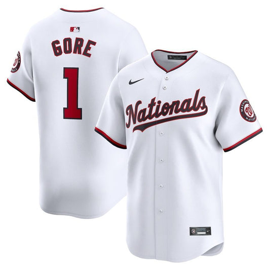 Washington Nationals #1 MacKenzie Gore Home Limited Player Jersey - White Style 1