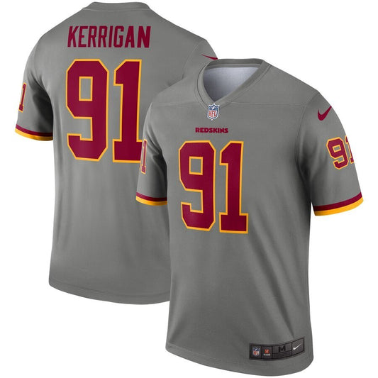 Washington Redskins 91 Ryan Kerrigan Inverted Legend Jersey - Gray