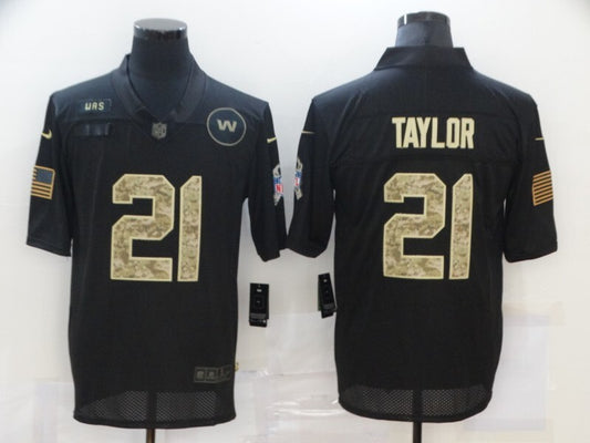 Washington Redskins #21 Sean Taylor 20 Salute Camo Text 635