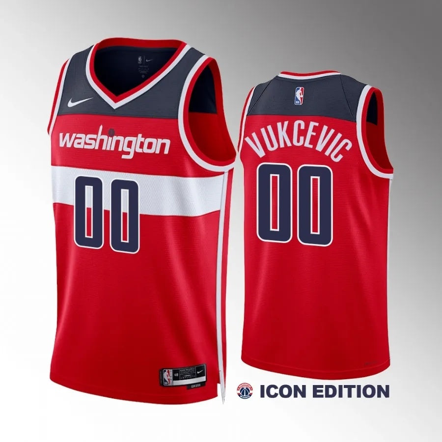 Washington Wizards #88 Tristan Vukcevic Red Icon Edition Men Jersey Style 2
