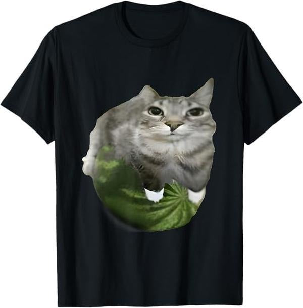 Watermelon Cat Silly Cat Meme T-Shirt Hoodie, Sweatshirt | InkThreadWorks.com