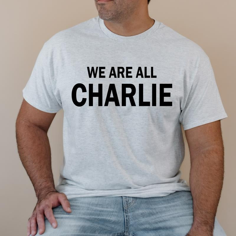 We Are All Charlie T Shirt Patriotic T Shirt Women's Clothing Men's Apparel ASH GRAY Hoodie, Sweatshirt | InkThreadWorks.com