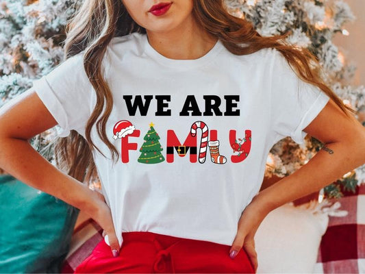 We Are Family T-Shirt, Matching Family Christmas Shirt, Christmas Party Tee, Family Christmas Gift Tee, Xmas Holiday...