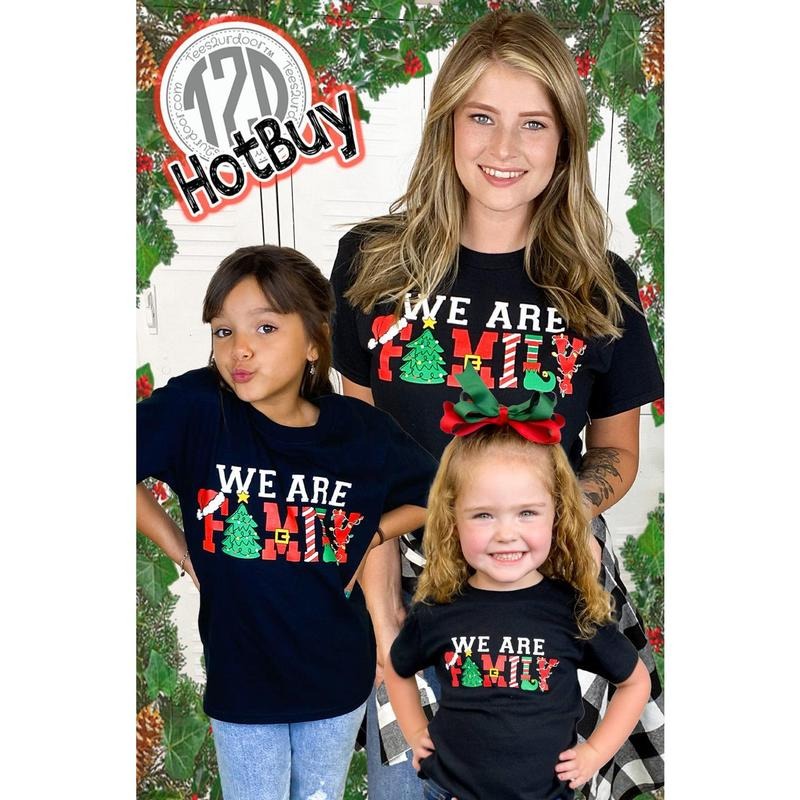 We are Family Christmas T-Shirt Hoodie, Sweatshirt | InkThreadWorks.com