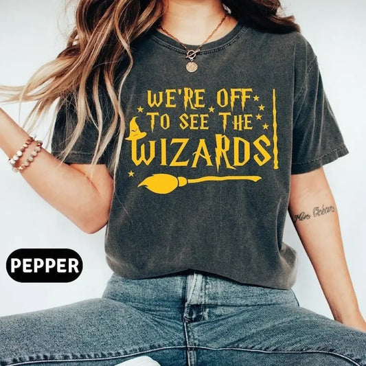 We're Off To See The Wizard Comfort Colors Tee, Magical Castle T-Shirt, Universal Vacation Tee, Nerd Gift, Universal...